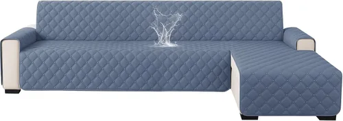 Miniatura 25 de XINEAGE Fundas 100% impermeables para sofá modular en forma de L, reversible, lavable, con botones de chaise plum flower, protector de muebles