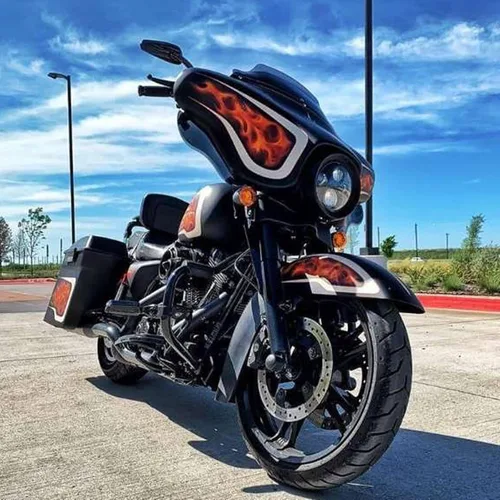 Miniatura 7 de Espejos de motocicleta para Road King, Sportster, Street Glide, Electra Glide, Dyna, Softail, Road Glide, 1982-2019 (Negro#2)