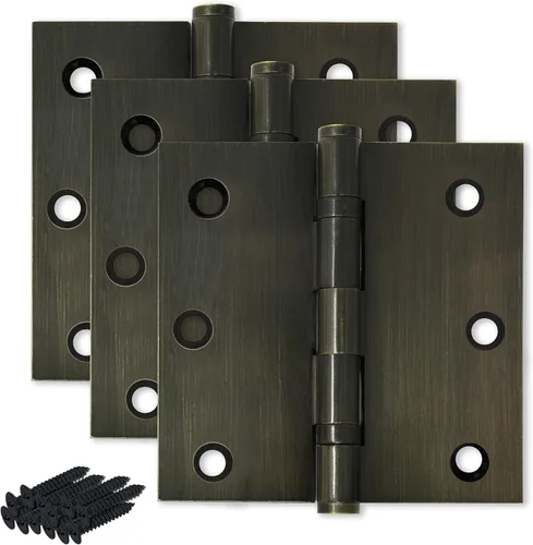 Miniatura 31 de Solid Brass Door Hinge Heavy Duty Ball Bearing 3.5 x 3.5 Inch - Set of 2 Hinges (Antique Brass)