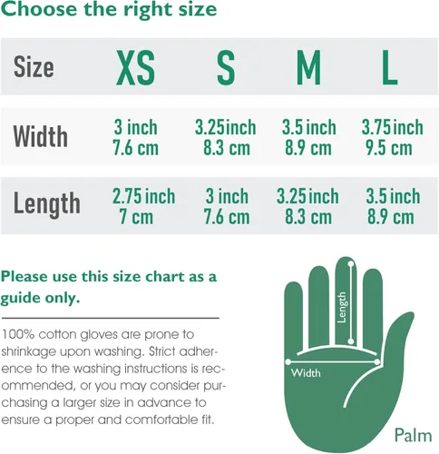 Miniatura 6 de COOLJOB 4 pares de guantes de algodón suaves hidratantes con puño elástico, guantes de loción para dormir durante la noche para manos secas, piel