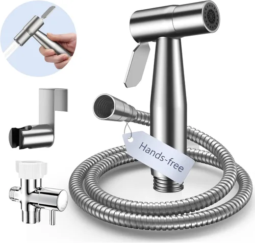 Miniatura 15 de BRITULIF Pulverizador de bidé de mano para inodoro, rociador de chorro para ducha musulmana, rociador de pañales de tela ajustable, accesorio
