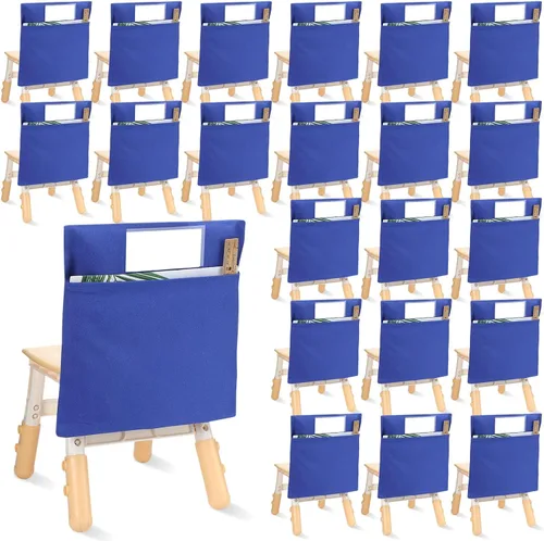 Berlune 50 bolsillos de almacenamiento para sillas, bolsa para sillas escolares, aulas, bolsillos para sillas de estudiantes, organizador para