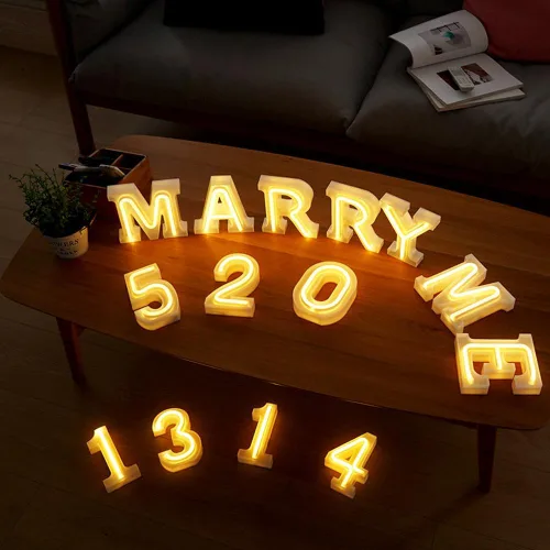 Miniatura 6 de Letras con luces de neón, 26 letras del alfabeto, letreros iluminados para luz de noche, para bodas, Navidad, fiestas de cumpleaños, alimentadas por