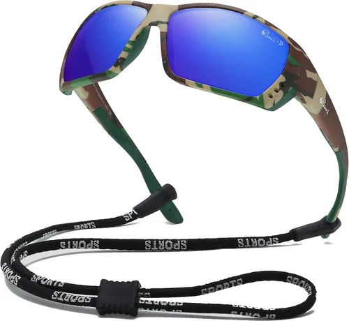 Miniatura 12 de Bevi Gafas de sol deportivas polarizadas ultraligeras TR90, lentes de montura flexibles y duraderas para hombres y mujeres Azul