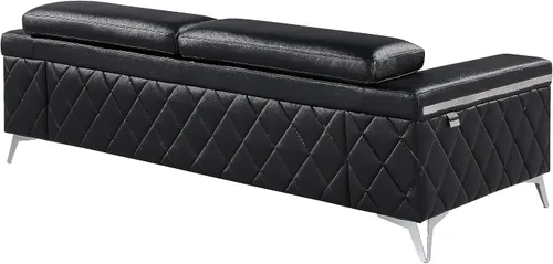 Miniatura 6 de Blackjack Furniture Amalfi - Juego de sofá de cuero italiano de grano superior para sala de estar con elegante diseño italiano, reposacabezas