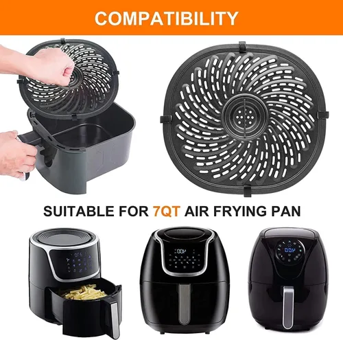 Miniatura 5 de Placa para freidora de aire para freidora de aire 7QT PowerXL Vortex/7QT Gowise/6.5QT Chefman freidoras de aire, antiadherente, rejilla de rejilla