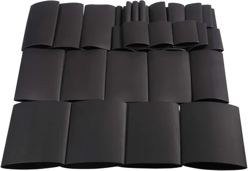 36 tubos termorretráctiles adhesivos de doble pared 3:1, 6 tamaños grandes (diámetro): 1.5, 1.25, 1, 3/4, 1/2, 1/4 pulgadas, funda de cable forrada