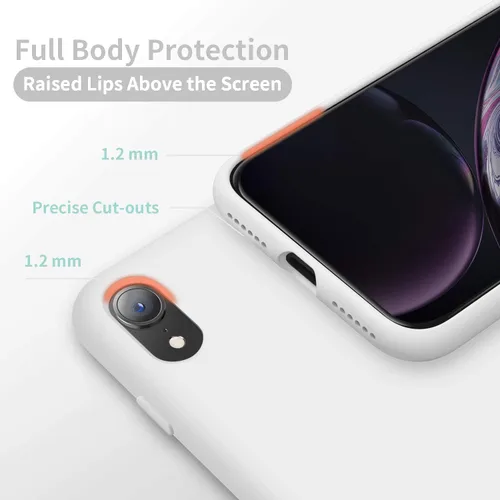 Miniatura 3 de Cordking - Carcasas para iPhone XR, de silicona muy delgada, a prueba de golpes, con forro de microfibra suave a prueba de rayones, de 6.1 pulgadas