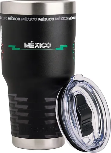 Miniatura 11 de NORDAY Vasos de acero inoxidable de 20 onzas, color negro, Copa de fútbol de México, vaso aislado con tapa, temperatura de hasta 24 horas