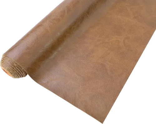 2 yardas de 54" x 72" de tela de piel sintética suave Crazy Horse envejecido, tela de piel sintética marrón, tapicería de vinilo para sofás, sillas,
