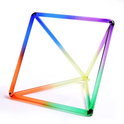 Miniatura 2 de Pirámide cantante de cristal arco iris, excelente sonido para meditación curativa, con cuenco de cristal para cantar, accesorios de meditación