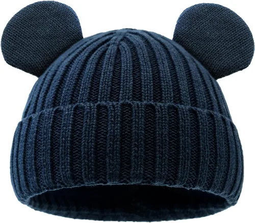 RUIKUNA Gorro de invierno para niño pequeño, gorro de punto cálido para niña recién nacida, lindos sombreros para niños