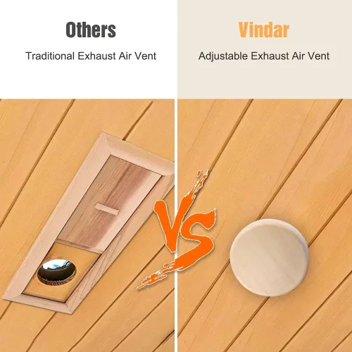 Miniatura 5 de Vindar Ventilación de aire para sala de sauna, 3.58 pulgadas, redonda, de madera, de Aspen, ventilación de aire de escape ajustable para sauna