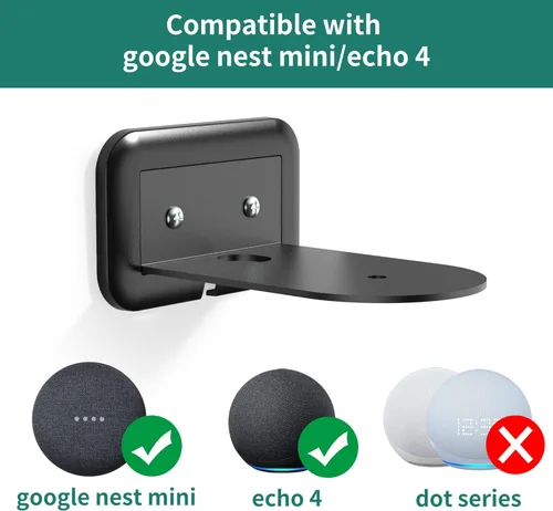 Miniatura 2 de HomeMount Soporte de pared de metal para Google Nest Mini y 4ª generación, soporte de pared para altavoz con gestión de cables para ocultar cables