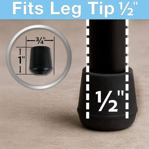Miniatura 5 de Tacos de goma para patas de 1 pulgada (4 unidades), color negro SoftTouch, 4440695N, negro, 4440295N