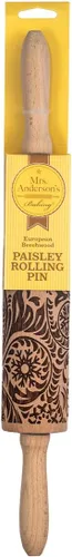 Miniatura 2 de Mrs. Anderson's Baking Rodillo en relieve, diseño de cachemira, madera de haya europea