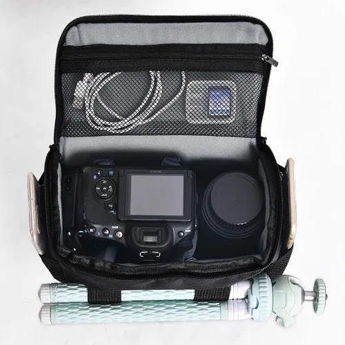 Miniatura 3 de FOSOTO Funda impermeable (con cubierta de lluvia) para cámara de hombro compatible con Nikon D5600 D750 D3300 Canon Rebel SL2 T7i EOS 80D 60D Sony