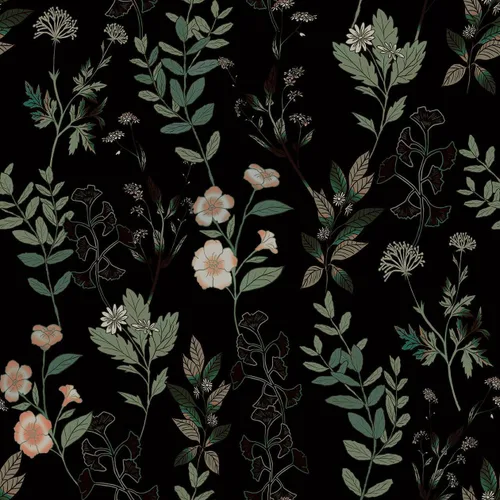 Miniatura 16 de Fvlow Papel Tapiz Floral Negro Despegar y Pegar Papel de Contacto Hoja Dorada Papel Tapiz de Hojas Impermeable Autoadhesivo Revestimiento de Pared