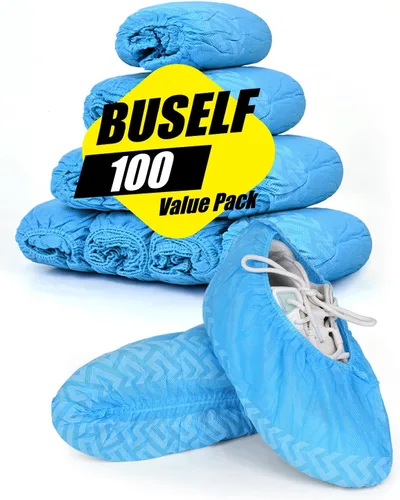 Miniatura 9 de Buself XL 100 unidades de fundas desechables para zapatos, antideslizantes, fundas premium para botas de tela, resistentes al deslizamiento