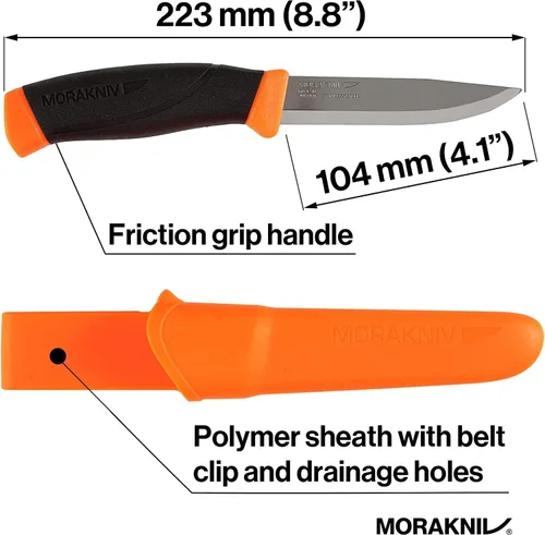 Miniatura 7 de Morakniv Companion Cuchillo de hoja fija de acero al carbono con funda