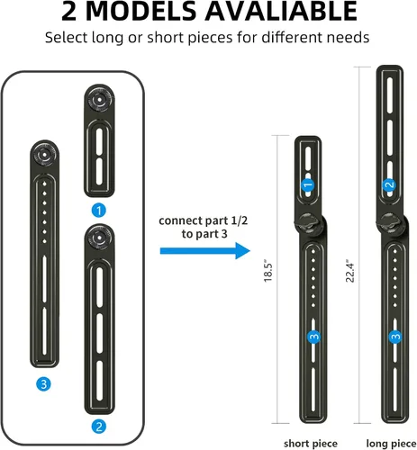 Miniatura 3 de Soporte de montaje universal para barra de sonido para encima/debajo del televisor, se adapta a televisores de 23-65 pulgadas, hasta 22 libras por