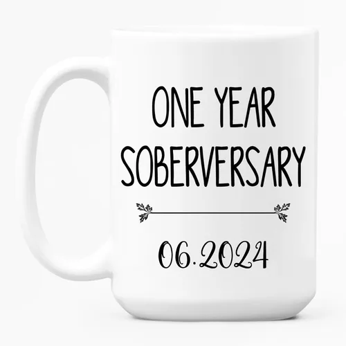 Miniatura 4 de Taza sobria, taza de café de sobriedad con fecha personalizada, recuerdo de sobriedad, aniversario, regalo personalizado para celebrar