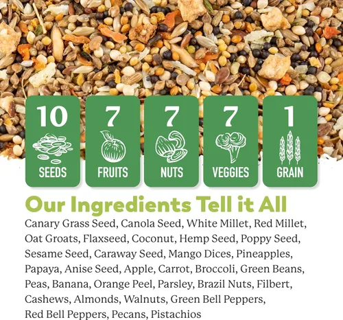 Miniatura 3 de Dr. Harvey's Nuestro mejor alimento para periquitos, semillas saludables, frutos secos, frutas y verduras Alimento para aves para periquitos