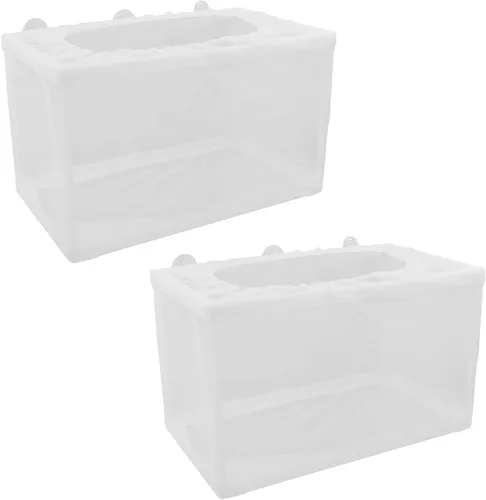 Miniatura 14 de MY MIRONEY Caja de malla para incubadora de peces de 6.3 x 5.63 x 6.22 pulgadas, caja de criador de acuarios, malla de nailon blanco, red