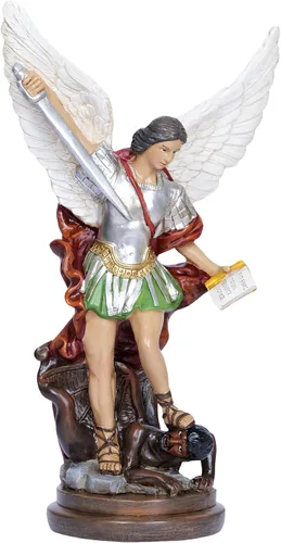 Miniatura 9 de Estatua de San Miguel Arcángel 12 pulgadas Estatua de San Miguel Arcángel Miguel Estatua de San Miguel Arcángel Derrotado a Lucifer Pisotea al