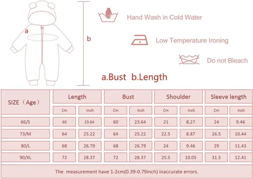 Miniatura 3 de Happy Cherry Baby Snowsuit Winter Coat Warm Hoodie Romper Puffer Jacket