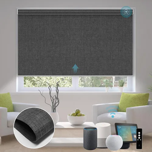 Miniatura 44 de SmartWings Persianas Motorizadas con Sombras para Ventana Control Remoto Funciona con Thread Apple Homekit Z-Wave Alexa 100% Blackout de Doble Cara