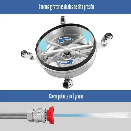 Miniatura 4 de janz - Limpiador de superficies de lavadora a presión de 14 pulgadas con 4 ruedas, carcasa de acero inoxidable, conector rápido de 1/4 pulgada, 2