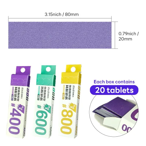 Miniatura 3 de stedi Hobby Model Tools - Papel de lija pegajoso, impermeable, húmedo/seco, reemplazable, papel de lija 400 600 800 grano para modelos de plástico
