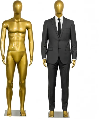 Miniatura 14 de Forma de maniquí femenino de cuerpo completo de plata brillante de 70.8 pulgadas, brazos giratorios desmontables de 360° con base de metal Plateado