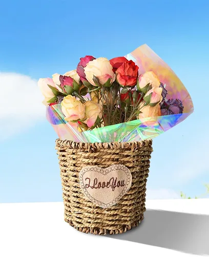 Miniatura 6 de JOYIT Rollo de Celofán Iridiscente de 35 pulgadas x 50 pies – Rollo de Celofán Iridiscente, Papel de Regalo Arcoíris para Cestas de Regalo de Flores