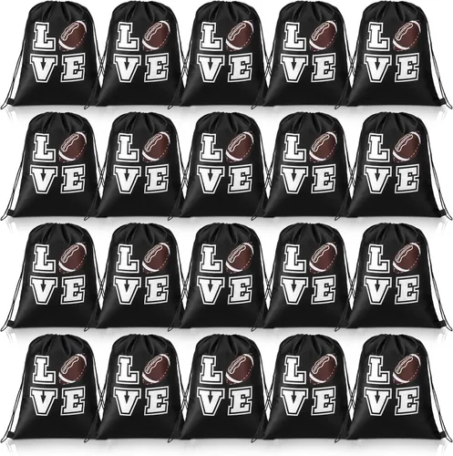 Sinmoe 20 bolsas de fútbol con cordón, mochila de fútbol, regalo deportivo, bolsas de regalo con cordón, Colores clásicos, Moderno