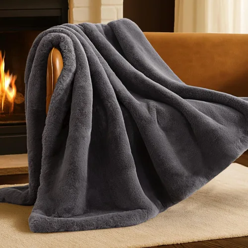 Miniatura 12 de Bare Home Manta de Tiro de Piel Sintética - Ultra-Suave Lujosa - Manta Acogedora y Cálida para Sofá, Sillón, Cama - Esponjosa Mullida Súper Suave