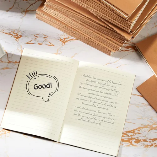 Miniatura 4 de Sepamoon Paquete de 200 cuadernos de papel kraft de 5.5 x 8.3 pulgadas, tamaño A5, cuadernos de tapa blanda a granel para niños, estudiantes, Marrón