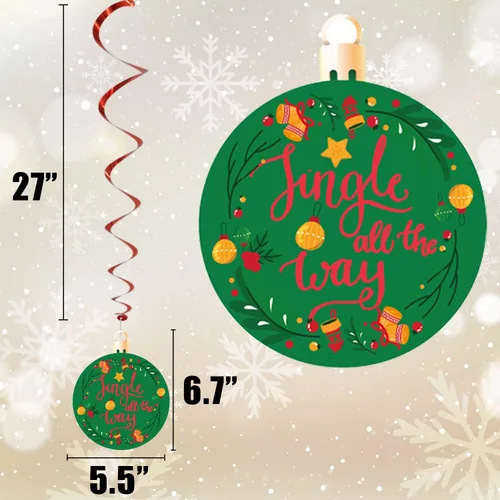 Miniatura 5 de GOER 36 unidades de decoraciones navideñas, remolinos colgantes para suministros de fiesta navideña