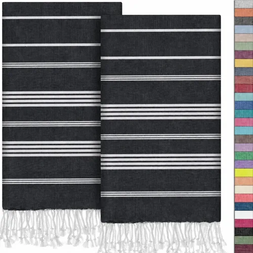 Miniatura 70 de EPHESUS TOWELS Toallas de Mano - Juego de 2 18" x 30" - Toalla de Mano Turca Decorativa para Baño, Cocina, Invitados, Cara, Cabello, Té, Paño