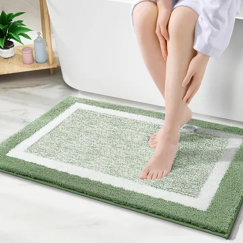 Miniatura 66 de OLANLY Alfombras de baño 24x16, tapete de baño de microfibra extra suave y absorbente, antideslizante, lavable a máquina, alfombra de baño esponjosa