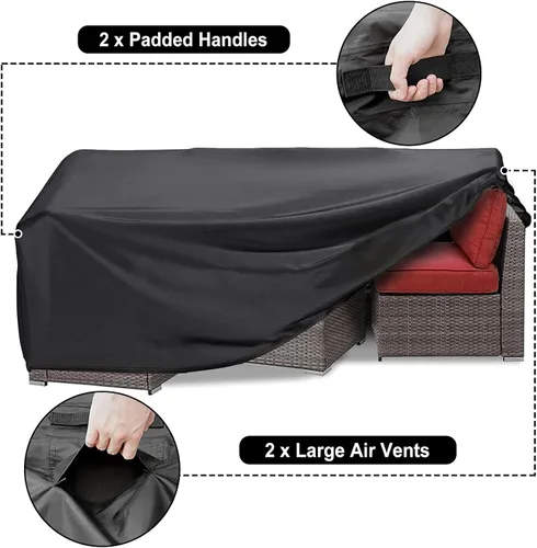 Miniatura 3 de Funda Impermeable para Muebles de Exterior, Fundas para Muebles de Patio de 137 Pulgadas Tamaño Grande Fundas para Sofá Seccional Rectangulares