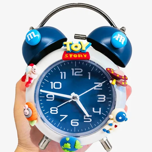 Reloj despertador para niños, reloj analógico para niños, relojes despertadores para dormitorios con personas que duermen mucho con calcomanías de