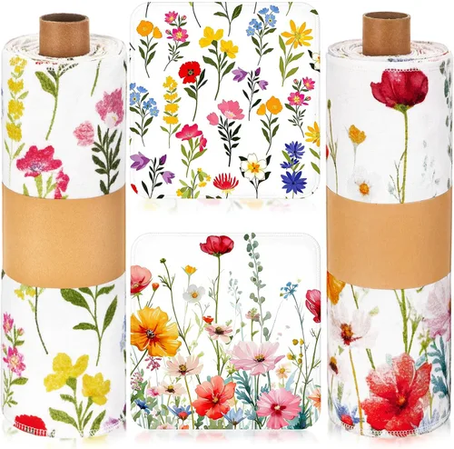 Miniatura 28 de Redbaker 50 piezas de toallas de papel reutilizables, paños de algodón reutilizables sin papel, toallas de papel absorbentes lavables para inodoro