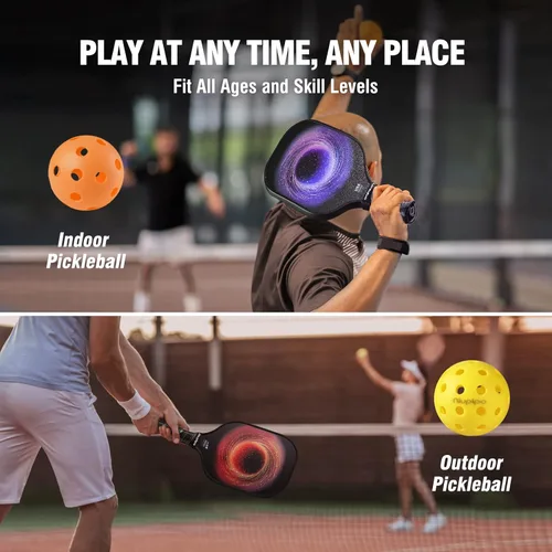 Miniatura 7 de niupipo Pickleball Paddles Set of 2 or 4, USAPA Approved Fiberglass Pickleball Paddle Set with Balls and Bag, Polypropylene Honeycomb Core