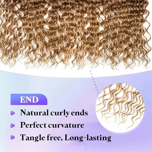 Miniatura 6 de Cabello de Ganchillo Goddess Locs de 14 Pulgadas 8 Paquetes Nuevos Faux Locs Suaves Trenzas de Ganchillo Ondas Profundas Extensiones de Cabello T27.