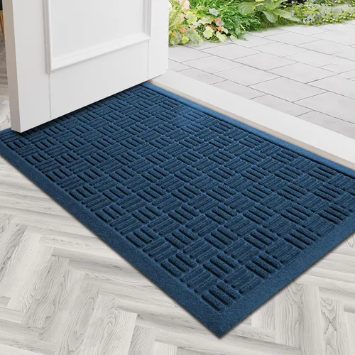 Miniatura 43 de Mibao Tapete para puerta delantera, resistente y duradero, tapete de bienvenida para interiores y exteriores, atrapador de suciedad, impermeable
