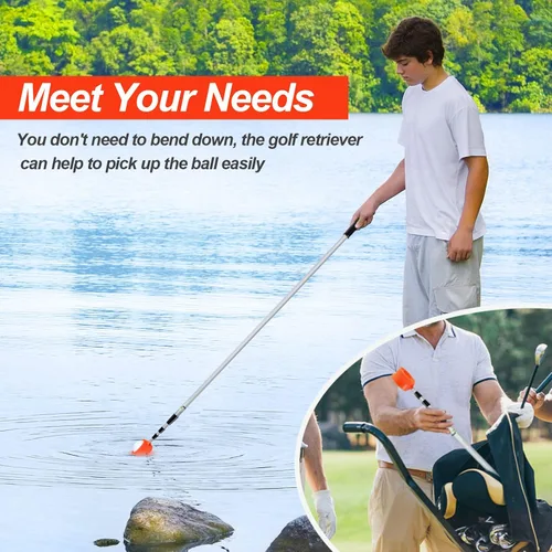 Miniatura 6 de Golf Ball Retriever - Telescopic Aluminum Alloy Pole and Firm Nylon Cup Grabber
