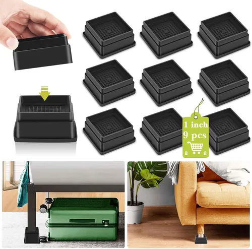 Miniatura 49 de Paquete de 12 elevadores de muebles de 1, 2 o 3 pulgadas, elevadores de cama ajustables resistentes para mesa, escritorio, sofá, silla, gabinete