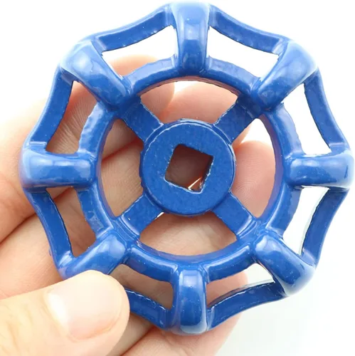 Miniatura 3 de Manija redonda de la rueda del grifo exterior del hierro fundido, manguera babero grifo de agua 0.236x0.236 in, azul